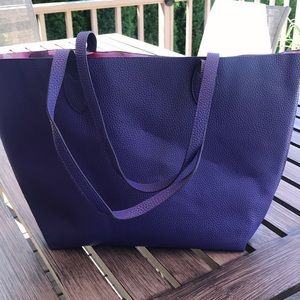 Purple gorgeous faux leather shopping tote.
